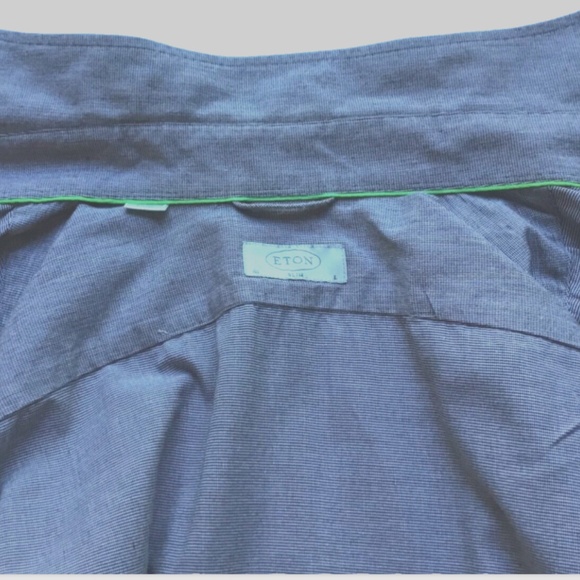 ETON slim solid gray spread collar cotton shirt Sz L 41 made in Romania 🇷🇴 - Picture 2 of 11